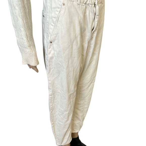 Zara Cream Coloured Paper Bag Waist Jeans - Picture 2 of 5